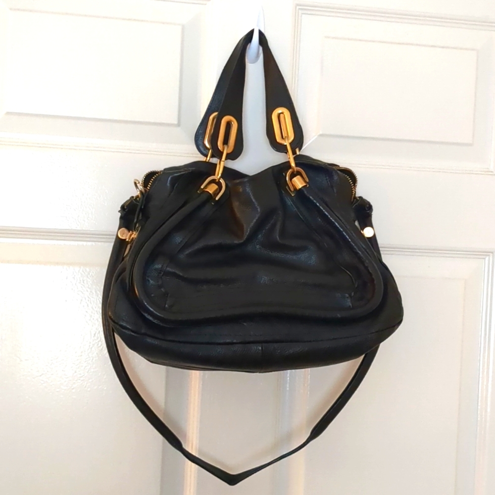 Chloe Black and Gold Shoulder Bag